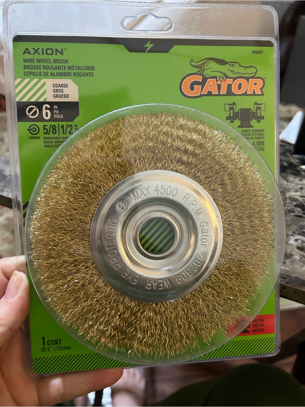 Axion Gold Wire Wheel Brush - 6" Coarse